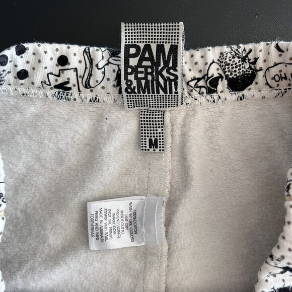 P.A.M. Perks and Mini Cream Black Gold Comics Womens Cotton Joggers M Streetwear - Picture 3 of 8